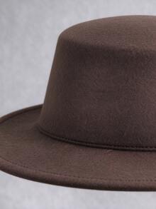 Autumn/Winter Flat Top Wool Felt Hat With Wide Brim, Versatile Felt Hat, Women's Jazz Hat, French Style - Multicolor - View 7