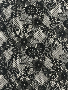 HHMC 1pc Black Transparent Lace Fabric With Embroidered Floral Pattern, Soft Touch, Suitable For Home Decor And Handmade Crafts Such As Dresses, Tablecloths, Sheer Curtains, Veils, Hair Accessories And Bags - Multicolor - View 12