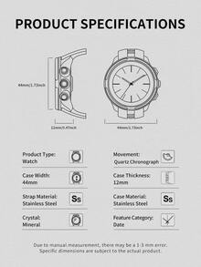 Fossil FS6104 Men Chronograph Wristwatch,Blue Dial Applied Markers Steel Bracelet Multi‑Function Formal Commuter Watch - Blue - View 5