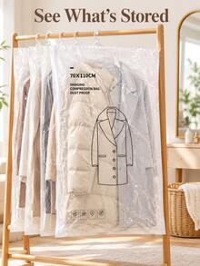 Extra Large Hanging Vacuum Compression Storage Bags, Can Hold 10 Garments, Thickened Storage Bags, Long Design, Clothing Protection & Space Saving, Closet Storage, Hanging Storage, No Electricity Required - Multicolor - View 8