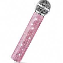 Sparkling Rhinestone Faux Microphone Prop, Dazzling Diamond Fake Mic, Suitable For Christmas, Birthday Party, Karaoke Night, Stage Performance, Photo Shoot, Role Play, Desktop Home Decor Ornament - A - View 12