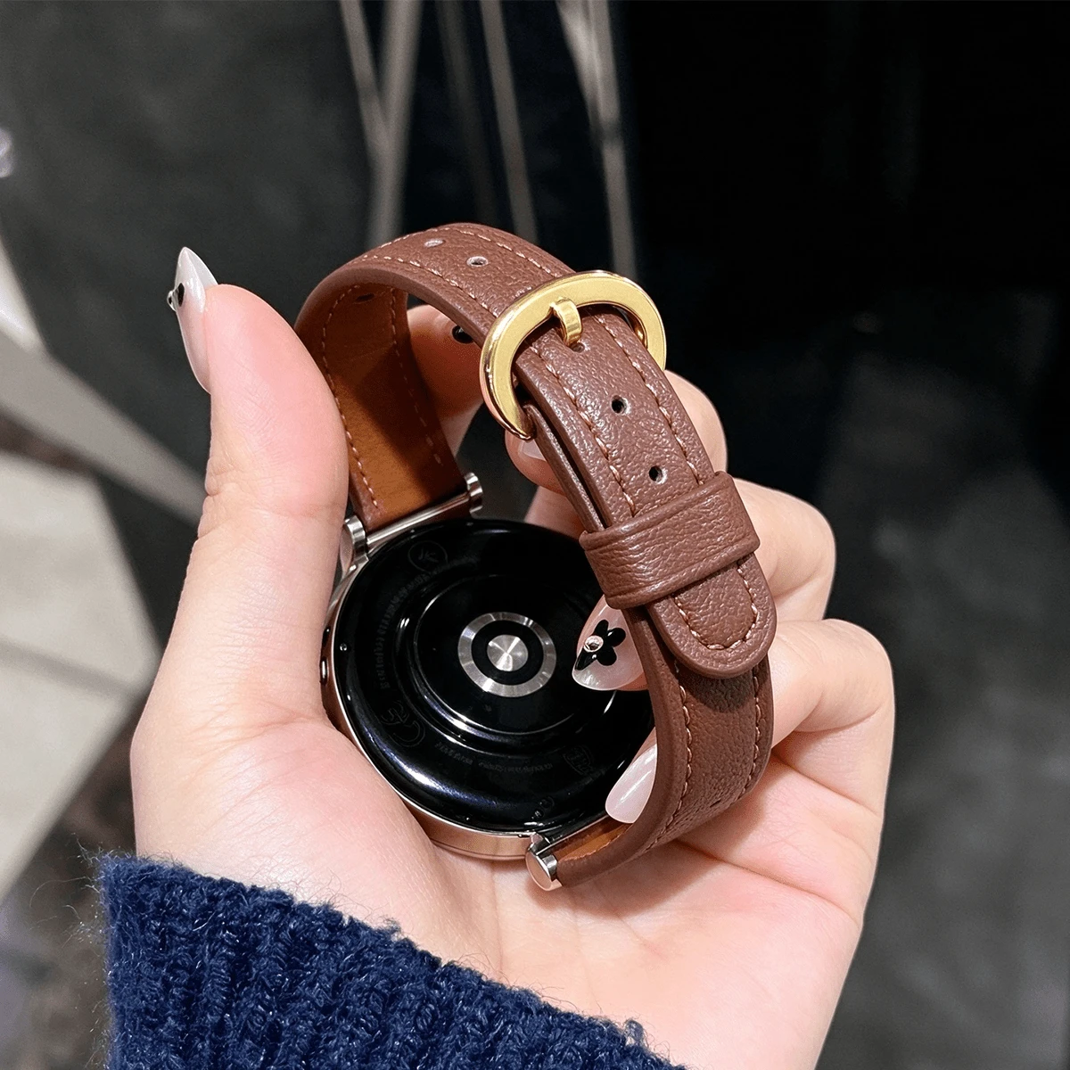 Glossy Bamboo Knot Pattern Watch Band Suitable For Huawei GT6/GT5/GT4 Women's Genuine Leather Bamboo Knot Pattern Fragrant Style Watch Band New GT6 41mm Wristband - Multicolor - View 1