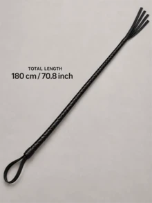 Black Equestrian Riding Crop, High Aesthetic Value, Interwoven Texture, 3D Appearance, Compact And Portable, Sleek Long Shape, Matching Ring Wrist Strap, Woven Handle, Suitable For Stage Performance, Cosplay Styling, Themed Photography, Adding Visual Highlights - Multicolor - View 3