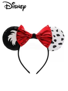 Disney 1pc 101 Dalmatians & Mouse Ears Headband, Sequined Red Bow Costume Hair Accessory For Theme Park & Cosplay - Multicolor - View 10