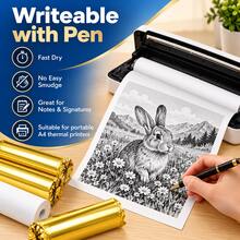 Printable A4 Thermal Paper Roll Refills, Smooth Quick-Dry Paper For Portable Wireless Printers, Christmas Holiday Receipts, Halloween Event Coupons, Mobile Office Invoices, Retail Labels - View 11