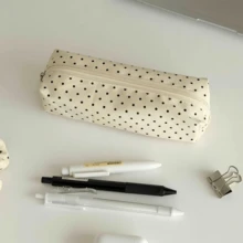 1pc Minimalist Polka Dot Makeup Bag, Brush Storage Bag, Desktop Stationery Storage, Travel Toiletries Organizer - Multicolor - View 5