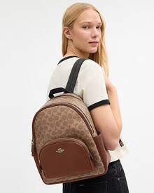 Coach Court Backpack,Casual Daypacks Bag For Women,Large Shoulder Bag With Multiple Pockets,Gift Backpack For Women,Girl,Student,Daughter - Brown - View 2