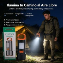 High-Power Aluminum LED Flashlight With Carrying Ring And Stable Base, Portable For Backpack, Car, - Flashlight - View 4