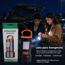 High-Power Aluminum LED Flashlight With Carrying Ring And Stable Base, Portable For Backpack, Car, - Flashlight - View 11