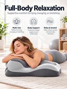 1pc Ergonomic Reading Pillow, Back Support Pillow, Memory Foam Wedge Pillow, Adjustable Neck Pillow, Multi-Angle Support Cushion, Suitable For People Who Sleep On Their Stomach And Those Who Sit For Long Periods, Removable And Washable Pillowcase, Gray Medium Size, Bedroom Reading Pillow, Gaming Leisure Cushion, Hobby Space Pillow, Autumn Winter Home Decor, Birthday Gift, Graduation Gift - 1PC - View 8