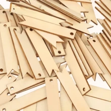 20/40pcs DIY Handmade Blank Wooden Tags Set, Wooden Labels With Holes, Unfinished Wooden Craft Tags, Blank Wooden Plaques, Suitable For Hanging Artworks - A - View 5