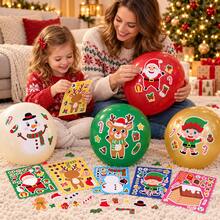 32pcs Christmas DIY Kids Stickers, Face-Changing Design Snowman Santa Claus Reindeer, Parent-Child Interactive Puzzle Toy, Develops Children's Brain, Holiday Party Gift, Gift Wrapping Sticker, Kindergarten Toy, Can Be Used For Home Decor, Stick On Table, Notebook, Balloon, Suitcase, Refrigerator, Etc. - Mixed Color - View 7