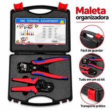 Kit de ferramentas para eletricista, incluindo 1900 terminais, alicate de crimpagem, decapador de fios e cortador de fios + caixa de armazenamento. - A - Visão 9