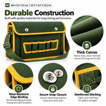 Thickened Canvas Electrician Backpack – Multi-Function Single-Shoulder Repair Bag & Hardware Tool Carrier For Plumbers & Workers – Durable Labor Protection Crossbody Bag – Factory Wholesale For Daily Maintenance & Outdoor Work - A - View 6