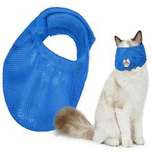 1pc Paws Savvy Cat Nail Trimming Muzzle, Adjustable Breathable Anti-Bite Cat Grooming Face Mask, Comfortable Mesh Pet Care Head Cover, Suitable For Grooming, Bathing, Cleaning And Veterinary Care, Christmas Print Holiday Gift Style - Multicolor - View 9