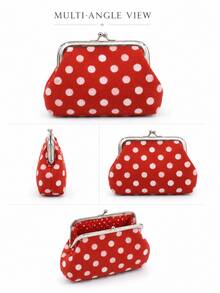 12pcs/6pcs/3pcs/1pc Multi-Functional Children's Polka Dot Coin Storage Bag, Compact And Ultra-Portable, Delicate Fabric With Clear Print And Fade-Resistant, Moderate Capacity For Sorting Coins, Keys And Other Small Items, Lightweight And Simple For Easy Storage, Fits Easily In Pockets And Backpack Side Pockets, Vibrant Floral Pattern Gentle And Versatile, Suitable For Teenagers And Children's Daily Commute, Shopping, Travel And Campus Life - Multicolor - View 4