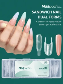 nailpop أطراف أظافر شفافة متينة بتصميم صاروخي مع خطوط إرشادية سهلة وتصميم كتل مرقمة، تمديد تشكيل مدمج، مناسبة للاستخدام المنزلي DIY أو الصالون، للمبتدئات في فن الأظافر للنساء - متعدد الألوان - مشاهدة 7