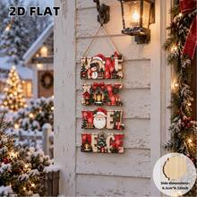 2D Flat, 1 Set Christmas Wooden Decorative Plaques, HOME, JOY, NOEL, PEACE Elements, Vintage Christmas Home Decor, Rope Hanging, Porch Decoration - A - View 7