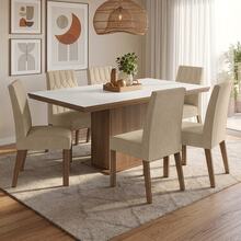 MADESA Dining Table & Chair Sets - White - View 8