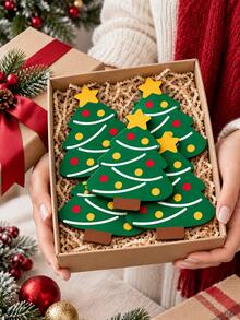 1/4/8pcs Christmas Tree Coasters Set, Cute Xmas Tree Drink Coasters For Coffee Cups And Glasses, Holiday Table Decor For Christmas Party Dining Room Kitchen Home Decoration, Festive Winter Accessories Gift For Family Friends - Christmas Tree - View 7