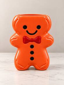 1pc Gingerbread Man Vase, Christmas Cute Cartoon Flower Vase, Tabletop Holiday Decor Ornament, 3 Colors Available - Gingerbread Man Vase - View 12