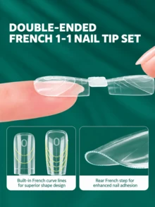 Nailpop 150pcs Dual-End Dual-Effect Nail Extension Tips, Reusable, High Transparency & Flexible Material, Home DIY Professional Salon Nail Art Supplies, Autumn/Winter Quick Nail Extension Tool - Multicolor - View 3