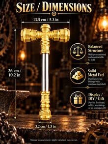 1pcPremium Steampunk Brass Pipe Fittings, Industrial Vintage Metal T-Connector Hardware, Retro Mechanical DIY Accessories For Custom Lighting, Furniture Decor, Industrial Art, Creative Crafts And Unique Home Design Projects - A - View 9