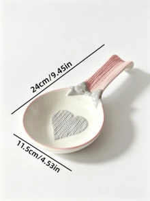 1PC Highly Attractive Girl Style Bow Ceramic Spoon Rest Creative Spoon Holder Kitchen Countertop Spatula Soup Spoon Storage Dish Utensil Holder - Multicolor - View 5