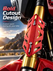Penutup Garpu Depan Motor, Pelindung Peredam Kejut Paduan Aluminium, Pelindung Tabung Garpu Logam, Penutup Suspensi Dekoratif, Penutup Garpu Motor Desain Berongga, Aksesoris Motor Kustom Street Bike, Suku Cadang Modifikasi Motor - A - View 6