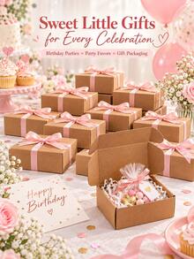 1/10/25/50pcs Kraft Paper Mini Gift Boxes, Small Foldable Airplane Boxes, Jewelry Earring Ring Packaging Boxes, DIY Handmade Gift Packaging Boxes, Suitable For Small Business Gift Packaging, Wedding Favors, Birthday Party Return Gifts, Christmas Gift Packaging - Multiple Styles - View 5