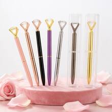 Big Crystal Diamond Metal Ballpoint Pen With Pen Case,Suitable For School Office Writing Work, School Stationery, Gifts,Back To School .For Birthday Wedding Valentine's Day Gift - Metal Diamond Pen Set - View 5