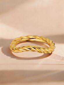 2pcs/Set 18K Gold Plated Women's Marquise Zirconia Stackable Ring Set, Luxury Wave Band, Suitable For Daily Wear, Party Decoration And Holiday Gift - Yellow Gold - View 16