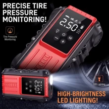 Portable Car Jump Starter With Air Compressor, Jump Starter Battery Pack, 5000A Peak, With 150 PSI Tire Inflator, 12V Car Battery Jump Power Pack, Car Jumper Starter Portable, 5 In 1 Function Jump, Battery Charger - A - View 11