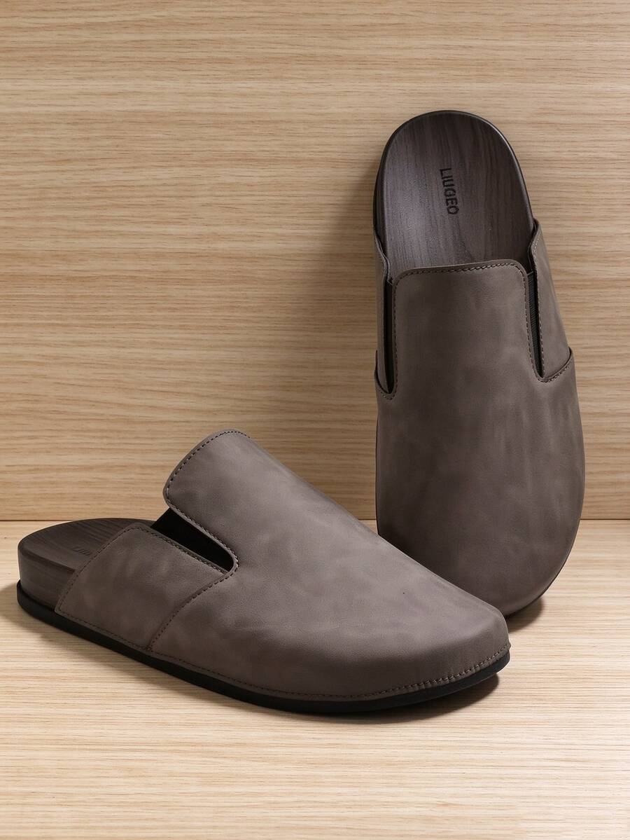 Men's Fashion Retro Closed-Toe Sandals With Soft Sole And Comfortable Insole, Slip-On Mule Slides For Outdoor Beach Walking, Unisex Couple Shoes