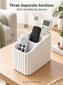 1pc Vertical Striped Remote Control Holder/Stand - Decorative Storage, Vertical Striped Design, Easy Access; Suitable For TV, Air Conditioner And Other Home Remote Controls; Combines Home Decor And Storage Functions, Suitable For Dorm, Desktop Organization; Applicable Scenes: Halloween, Christmas, Wedding, Etc. - Multicolor - View 10