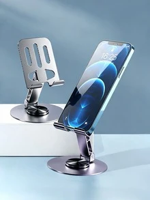 1pc Metal Phone Stand - 360° Rotation, Adjustable & Foldable Phone & Tablet Stand With Non-Slip Base, Suitable For Desktop Phone Live Streaming/Video Watching/Browsing,School Supllies - Multicolor - View 12