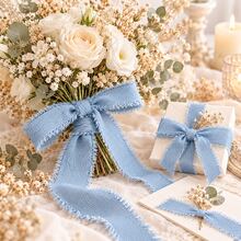 3mm/4mm/5mm Medium Blue Denim Ribbon 1.5m, Suitable For Gift Box Tying, Wreath Wrapping, Greeting Cards And Chair Back Decoration - Multicolor - View 4