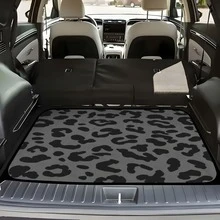 1pc/4pcs Universal Car Floor Mats And Trunk Mats, Black & White Cow Print Car Floor Mats And Trunk Mats, Car Rear Storage Decor, Fashionable Car Interior Accessories - Black and White Cow Print - View 4