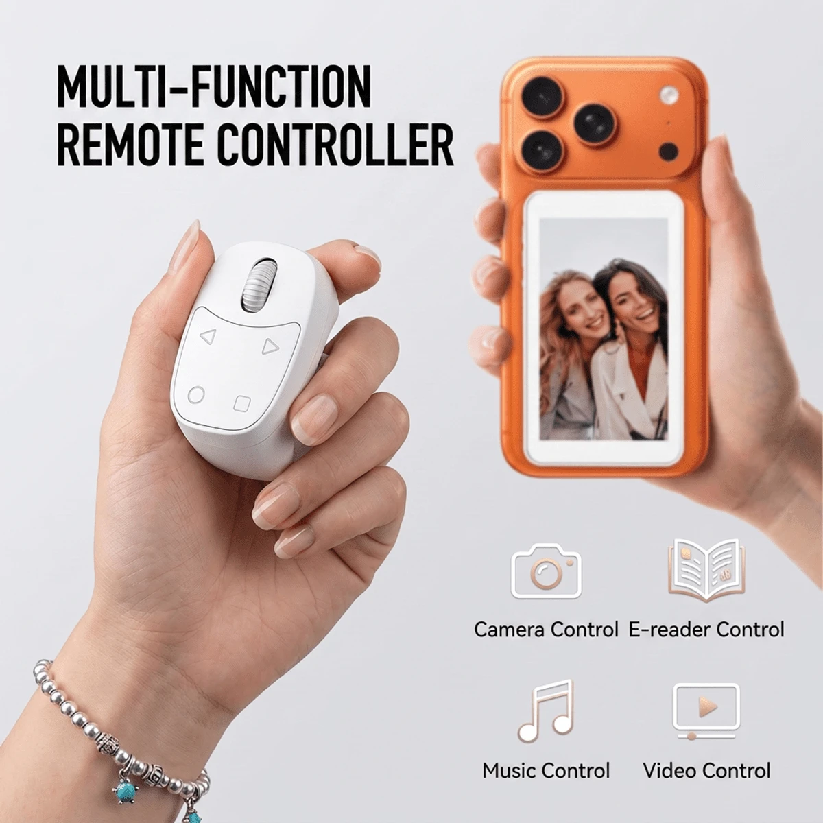 Wireless Scrolling Remote Control Suitable For Mainstream Social Media Platform Short Video Shooting, Compatible With Android System, Can Be Used As A Hands-Free Scrolling Shooting Camera For Smartphones. Can Be Used As A Photo Controller, Selfie Tool Or Slider Remote Control, Built-In 30mAh Battery. Ideal For Portable Camera Shutter And Travel Camera Shutter Remote Control, Suitable For Summer Vacation, Holiday And Other Scenarios. - Multicolor - View 1