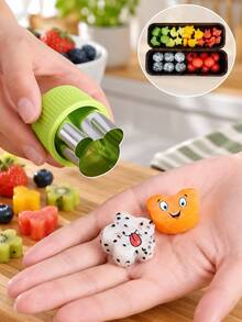 6pcs Fruit & Vegetable Slicer/Shaper Mold Set (With Easy-Grip Handle) - Creative Tool For Slicing Vegetables & Fruits And Baking; Suitable For Various Vegetables, Also For Dessert Decoration And Party Snack Preparation - Multicolor - View 3
