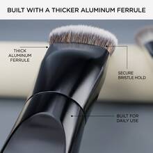 Large Angled Powder Foundation Brush | Compact, Soft And Fluffy Nylon Bristles,ABS Plastic Handle, Suitable For Liquid Foundation, Foundation Cream, Blending With Color Chips, Concealer, Facial Contouring, Suitable For Home Use, Travel, And Beginners - Black - View 3