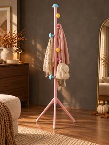 1pc Tree-Shaped Modular Floor Coat Rack, Easy To Install, Vertical Clothing Hanging Rack, Stable Triangular Base, Multi-Hook Design, Suitable For Bedroom, Entryway, Strong Load-Bearing Capacity, Can Store Coats, Bags, Hats, Minimalist Multi-Functional, Space-Saving, Practical Home Storage Item - View 5