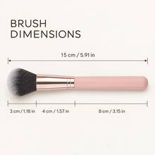 Powder Brush - Makeup Artist's Exclusive - Pink Wooden Handle, Fiber Bristles - Ideal For Applying Powder On The Face For A Seamless Finish - Single Brush For Blush Application - Pink - View 10