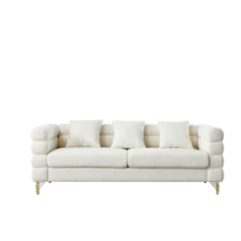 Wooden Sofa White With Comfortable Seating For Living Room - White - View 7