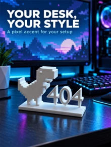 1pc 404 Pixel Dinosaur Figurine, Gift For PC Gamers, Suitable For Desk Decor, Office Decor, Home Decor, Computer Desk Decor, Office, Home, Gift For Friends, Gift For Family, Gift For Programmers, Everyday Gift - Multiple Styles - View 4