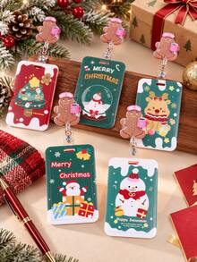 Christmas Badge Card Holder Set Retractable Reel Beautily ID Card Holders For Nurse Teacher Student Office Worker Xmas Gift - Multicolor - View 4