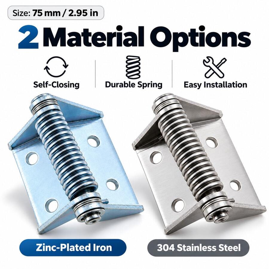 Spring Hinge Cabinet Hinge Self-Closing Hinge Iron Hinge Distribution Box Cabinet Door Hinge Automatic Closing Reset Industrial Hinge Heavy Duty Hinge DIY Hardware Cabinet Hinge Self-Closing Spring Hinge Heavy Duty Metal Hinge Hardware - A - View 1