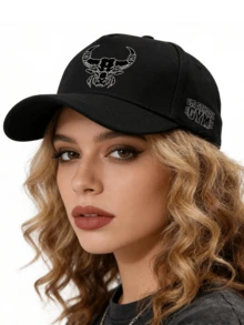 1pc/2pcs "OLD SCHOOL GYM" Letter & Bull Head Graphic Print Unisex Street Fashion Outdoor Sports Baseball Cap & Crossbody Bag, Adjustable, Gift For Yourself Or Friends - Multicolor - View 4