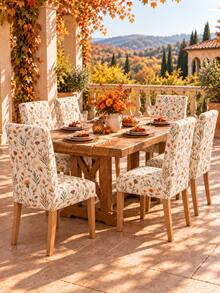 1/4/6pcs Elastic Full Cover Wildflower Pattern Chair Covers, Modern Minimalist Digital Print Elastic Dining Chair Covers, All-Season Suitable For Living Room, Home, Restaurant, Banquet, Party And Festival Decoration - Multicolor - View 5