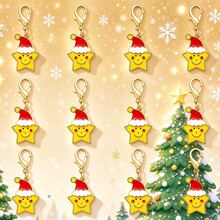 18pcs Christmas Star Keychains - Lucky Gift, Always By Your Side, Cute Bag Charm, Christmas Fashion Accessory, Elegant And Charming Keychain, High-Quality Decorative Keychain, Christmas Gift - Multicolor - View 7